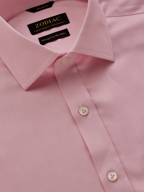 Antonello Pink Solid Full Sleeve Single Cuff Classic Fit Classic Formal Two Ply Mercerized Cotton Shirt