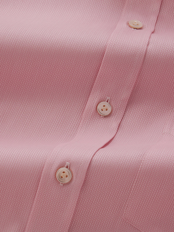 Antonello Pink Solid Full Sleeve Single Cuff Classic Fit Classic Formal Two Ply Mercerized Cotton Shirt