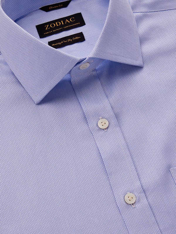 Antonello Sky Solid Full Sleeve Single Cuff Classic Fit Classic Formal Two Ply Mercerized Cotton Shirt