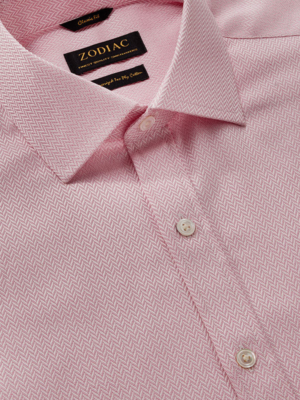 Antonello Pink Solid Full Sleeve Double Cuff Classic Fit Classic Formal Two Ply Mercerized Cotton Shirt