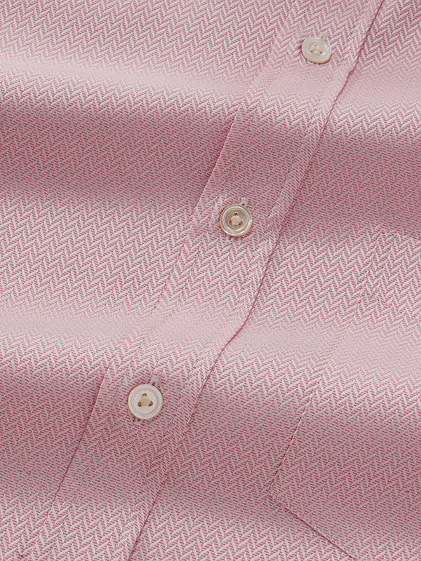 Antonello Pink Solid Full Sleeve Double Cuff Classic Fit Classic Formal Two Ply Mercerized Cotton Shirt