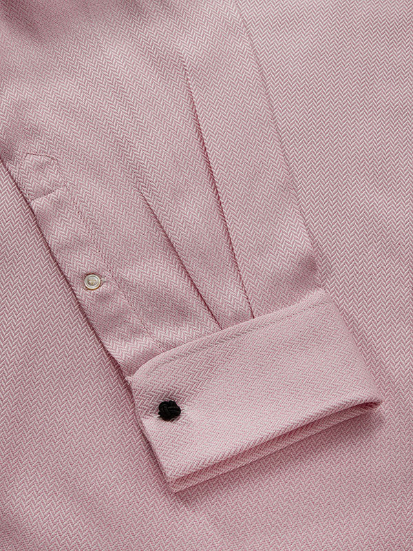 Antonello Pink Solid Full Sleeve Double Cuff Classic Fit Classic Formal Two Ply Mercerized Cotton Shirt