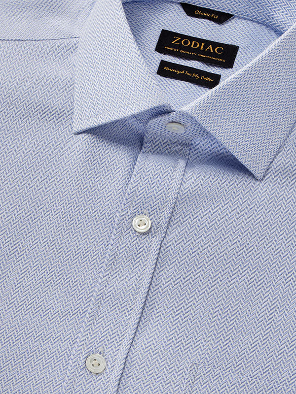 Antonello Sky Solid Full Sleeve Double Cuff Classic Fit Classic Formal Two Ply Mercerized Cotton Shirt