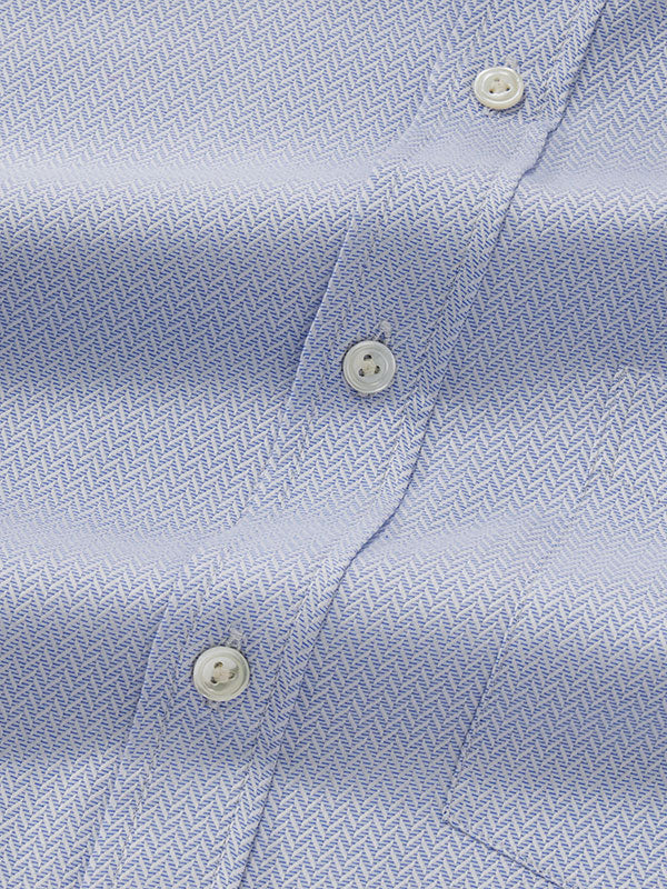 Antonello Sky Solid Full Sleeve Double Cuff Classic Fit Classic Formal Two Ply Mercerized Cotton Shirt