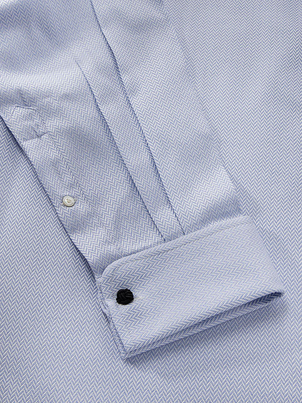 Antonello Sky Solid Full Sleeve Double Cuff Classic Fit Classic Formal Two Ply Mercerized Cotton Shirt