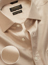 Antonello Beige Solid Full Sleeve Single Cuff Classic Fit Classic Formal Two Ply Mercerized Cotton Shirt