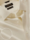 Antonello Cream Striped Full Sleeve Single Cuff Tailored Fit Classic Formal Two Ply Mercerized Cotton Shirt