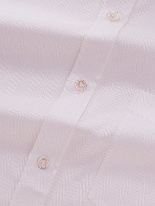 Antonello White Solid Full Sleeve Double Cuff Classic Fit Classic Formal Two Ply Mercerized Cotton Shirt