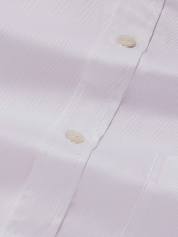 Antonello White Solid Full Sleeve Single Cuff Classic Fit Classic Formal Two Ply Mercerized Cotton Shirt