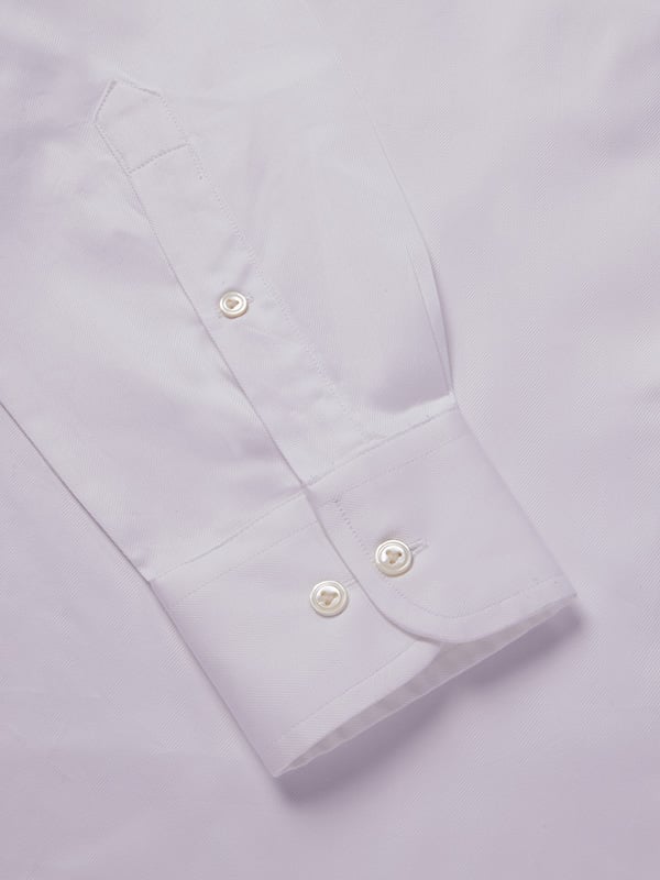 Antonello White Solid Full Sleeve Single Cuff Classic Fit Classic Formal Two Ply Mercerized Cotton Shirt