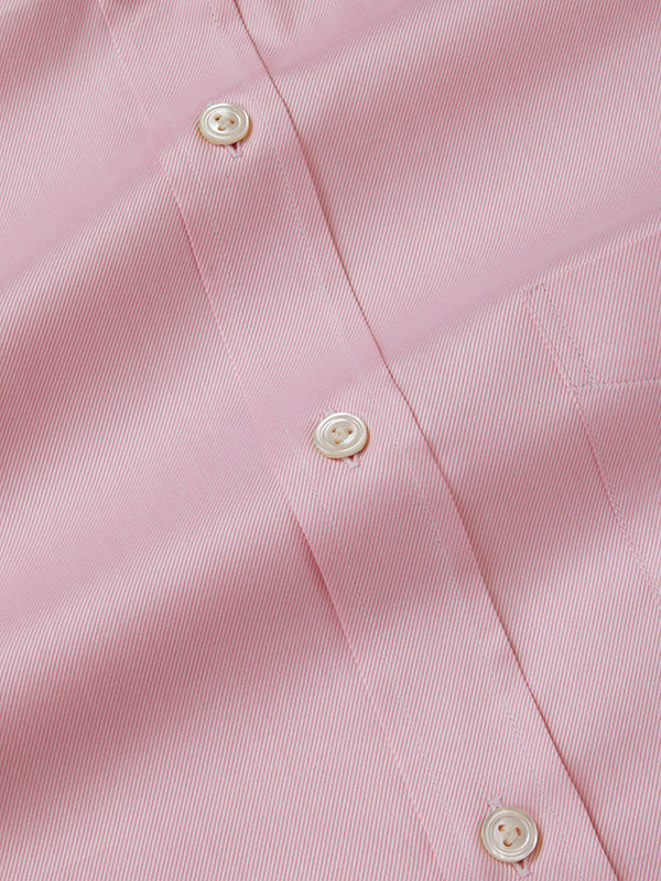 Antonello Pink Solid Full Sleeve Single Cuff Classic Fit Semi Formal Two Ply Mercerized Cotton Shirt