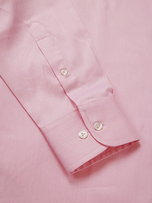 Antonello Pink Solid Full Sleeve Single Cuff Classic Fit Semi Formal Two Ply Mercerized Cotton Shirt