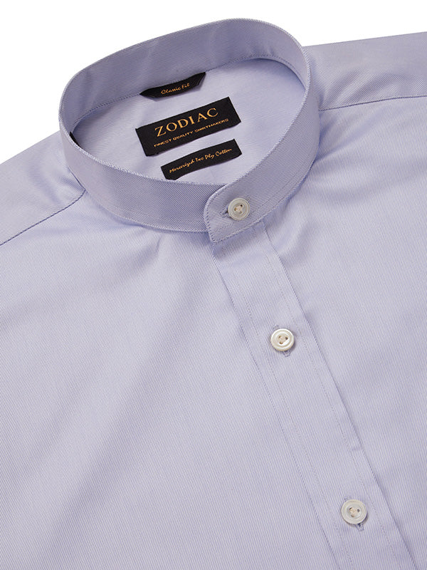 Antonello Sky Solid Full Sleeve Single Cuff Classic Fit Semi Formal Two Ply Mercerized Cotton Shirt