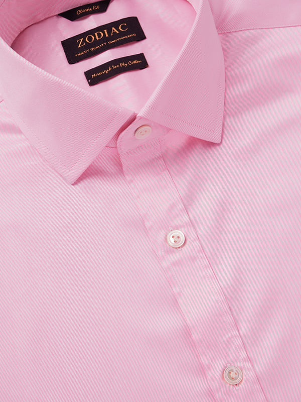 Antonello Pink Solid Full Sleeve Single Cuff Classic Fit Classic Formal Two Ply Mercerized Cotton Shirt