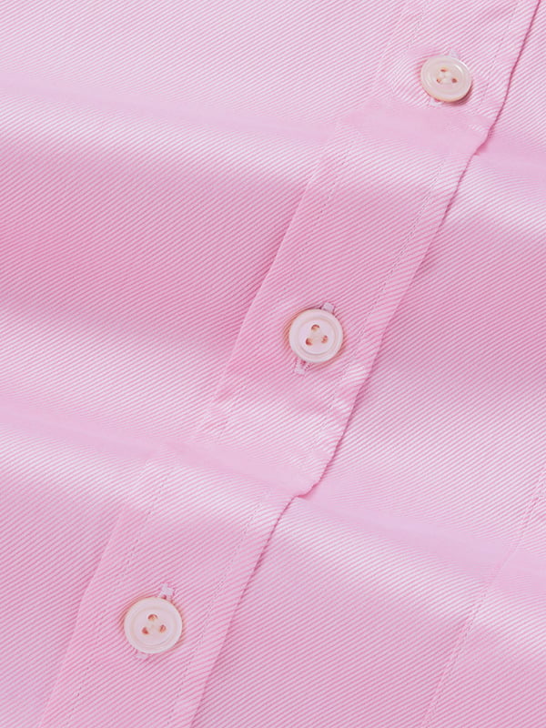 Antonello Pink Solid Full Sleeve Single Cuff Classic Fit Classic Formal Two Ply Mercerized Cotton Shirt