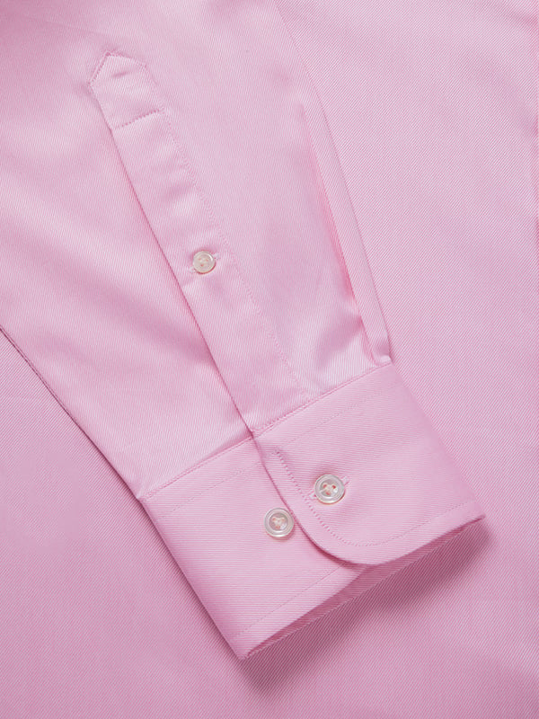 Antonello Pink Solid Full Sleeve Single Cuff Classic Fit Classic Formal Two Ply Mercerized Cotton Shirt