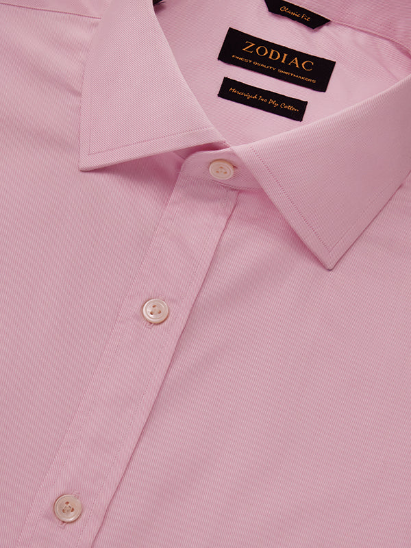 Antonello Pink Solid Full Sleeve Single Cuff Classic Fit Classic Formal Two Ply Mercerized Cotton Shirt
