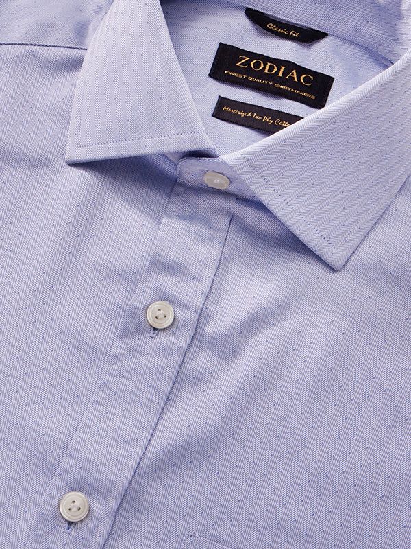 Antonello Sky Solid Full Sleeve Single Cuff Classic Fit Classic Formal Two Ply Mercerized Cotton Shirt