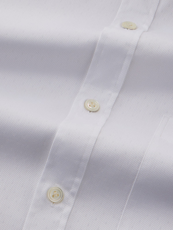 Antonello White Solid Full Sleeve Double Cuff Classic Fit Classic Formal Two Ply Mercerized Cotton Shirt