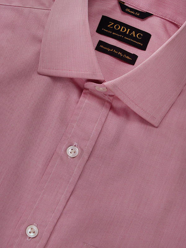 Antonello Rose Solid Full Sleeve Single Cuff Classic Fit Classic Formal Two Ply Mercerized Cotton Shirt