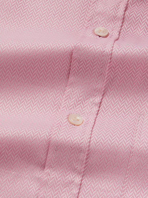 Antonello Pink Solid Full Sleeve Single Cuff Classic Fit Classic Formal Two Ply Mercerized Cotton Shirt