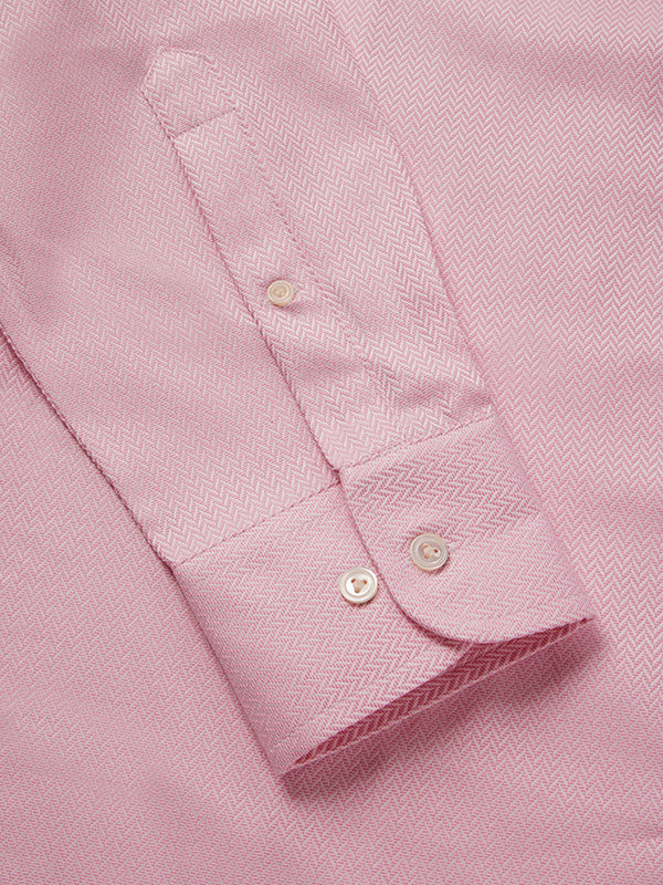 Antonello Pink Solid Full Sleeve Single Cuff Classic Fit Classic Formal Two Ply Mercerized Cotton Shirt