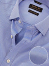 Antonello Blue Solid Full Sleeve Double Cuff Classic Fit Classic Formal Two Ply Mercerized Cotton Shirt
