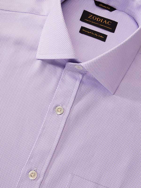 Antonello Lilac Solid Full Sleeve Double Cuff Classic Fit Classic Formal Two Ply Mercerized Cotton Shirt
