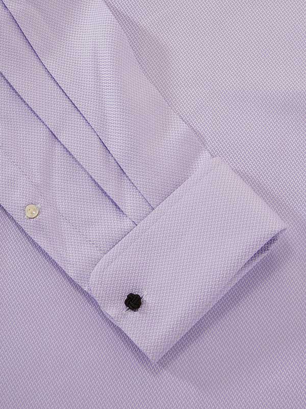 Antonello Lilac Solid Full Sleeve Double Cuff Classic Fit Classic Formal Two Ply Mercerized Cotton Shirt
