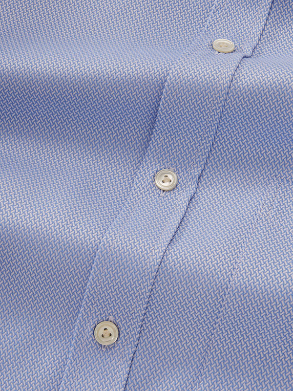 Antonello Sky Solid Full Sleeve Double Cuff Classic Fit Classic Formal Two Ply Mercerized Cotton Shirt