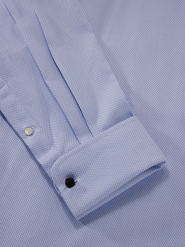 Antonello Sky Solid Full Sleeve Double Cuff Classic Fit Classic Formal Two Ply Mercerized Cotton Shirt