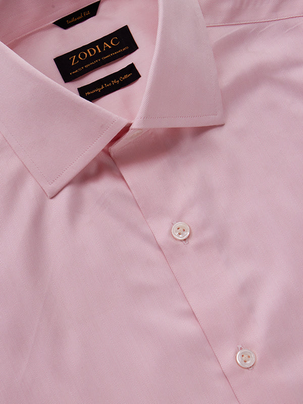 Antonello Pink Solid Full Sleeve Double Cuff Tailored Fit Classic Formal Two Ply Mercerized Cotton Shirt