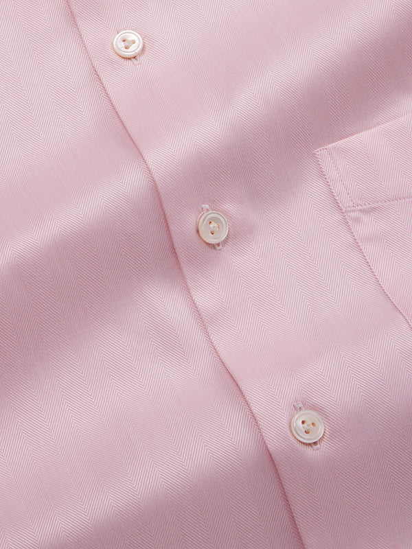 Antonello Pink Solid Full Sleeve Double Cuff Tailored Fit Classic Formal Two Ply Mercerized Cotton Shirt