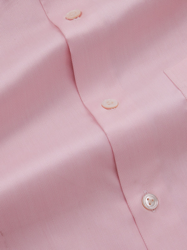 Antonello Pink Solid Full Sleeve Double Cuff Tailored Fit Classic Formal Two Ply Mercerized Cotton Shirt