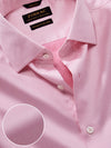 Antonello Pink Solid Full Sleeve Double Cuff Tailored Fit Classic Formal Two Ply Mercerized Cotton Shirt