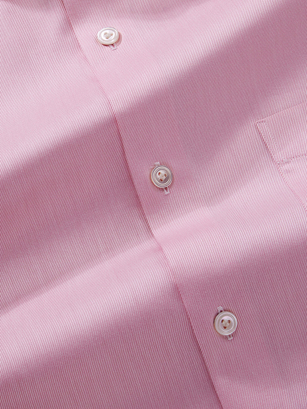 Antonello Pink Solid Full Sleeve Double Cuff Tailored Fit Classic Formal Two Ply Mercerized Cotton Shirt