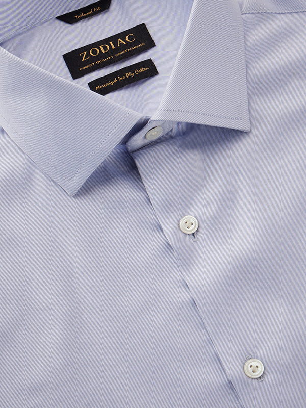 Antonello Sky Solid Full Sleeve Double Cuff Tailored Fit Classic Formal Two Ply Mercerized Cotton Shirt
