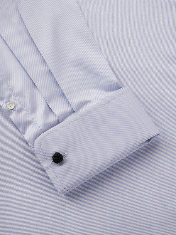 Antonello Sky Solid Full Sleeve Double Cuff Tailored Fit Classic Formal Two Ply Mercerized Cotton Shirt