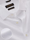 Antonello White Solid Full Sleeve Double Cuff Tailored Fit Classic Formal Two Ply Mercerized Cotton Shirt