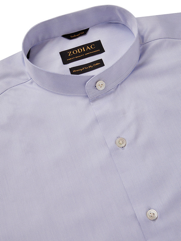Antonello Sky Solid Full Sleeve Single Cuff Tailored Fit Semi Formal Two Ply Mercerized Cotton Shirt