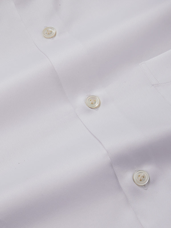 Antonello White Solid Full Sleeve Single Cuff Tailored Fit Semi Formal Two Ply Mercerized Cotton Shirt
