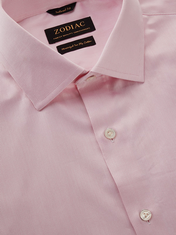 Antonello Pink Solid Half Sleeve Tailored Fit Classic Formal Two Ply Mercerized Cotton Shirt