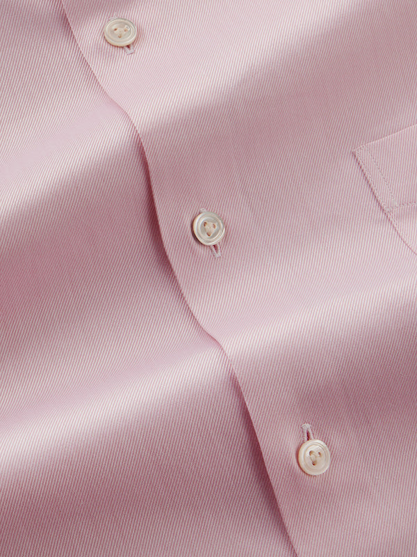 Antonello Pink Solid Half Sleeve Tailored Fit Classic Formal Two Ply Mercerized Cotton Shirt