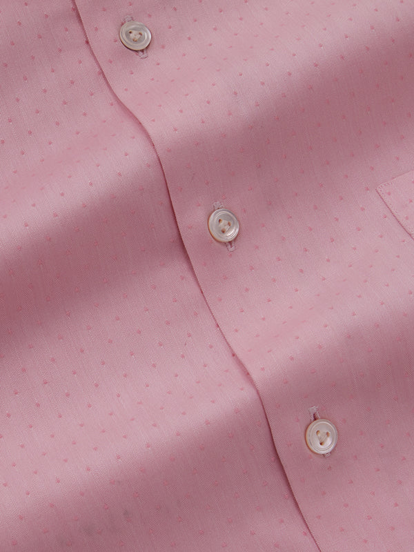 Antonello Pink Solid Full Sleeve Single Cuff Tailored Fit Classic Formal Two Ply Mercerized Cotton Shirt