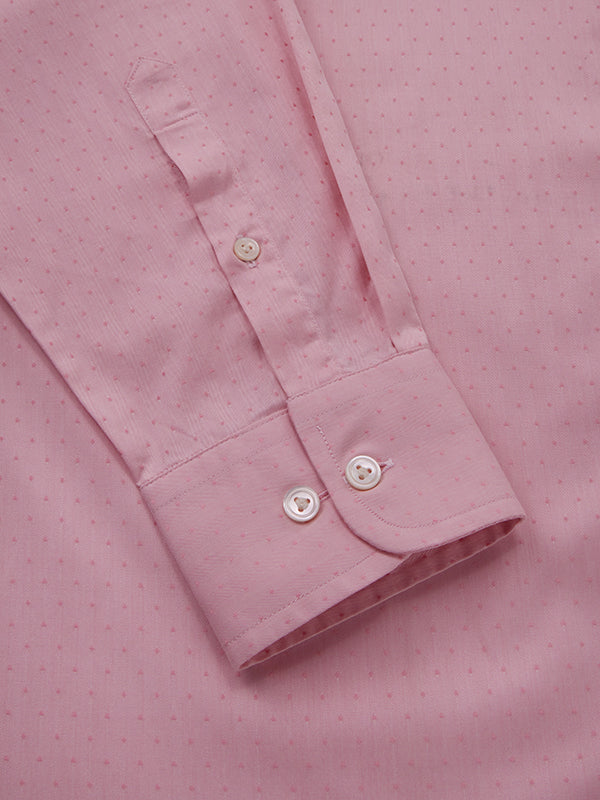 Antonello Pink Solid Full Sleeve Single Cuff Tailored Fit Classic Formal Two Ply Mercerized Cotton Shirt