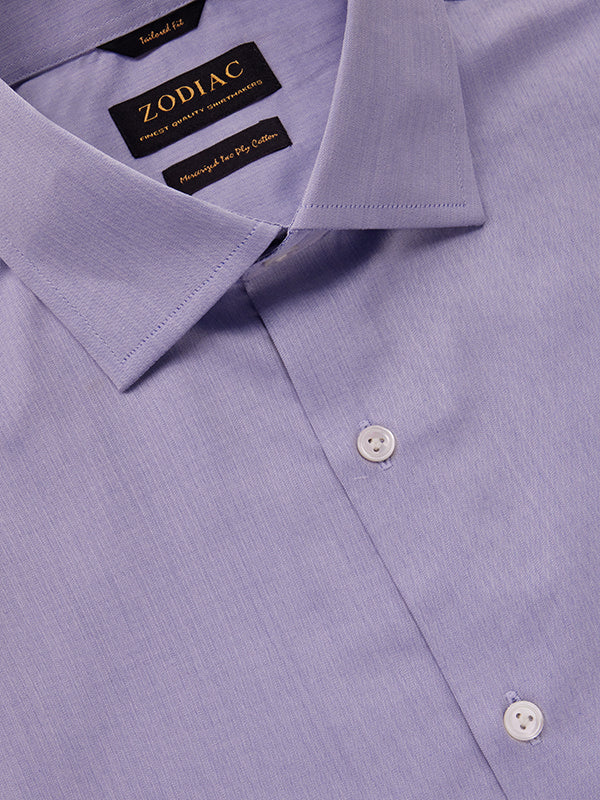 Antonello Blue Solid Full Sleeve Double Cuff Tailored Fit Classic Formal Two Ply Mercerized Cotton Shirt