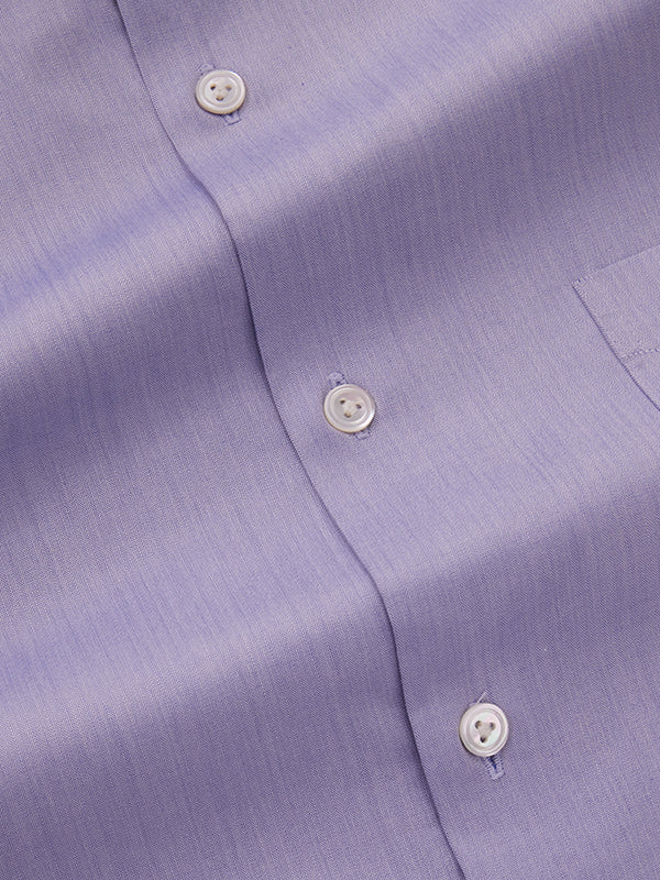 Antonello Blue Solid Full Sleeve Double Cuff Tailored Fit Classic Formal Two Ply Mercerized Cotton Shirt
