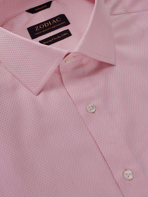 Antonello Pink Solid Full Sleeve Single Cuff Tailored Fit Classic Formal Two Ply Mercerized Cotton Shirt