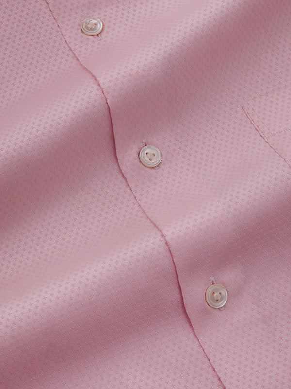 Antonello Pink Solid Full Sleeve Single Cuff Tailored Fit Classic Formal Two Ply Mercerized Cotton Shirt