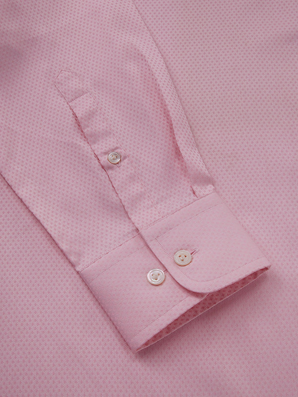 Antonello Pink Solid Full Sleeve Single Cuff Tailored Fit Classic Formal Two Ply Mercerized Cotton Shirt